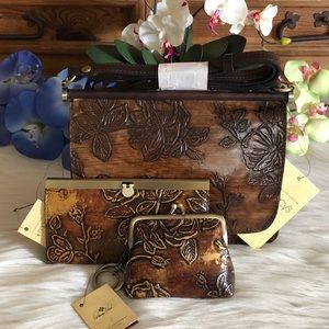 ❗️SOLD❗️ PATRICIA NASH LEATHER 3 PIECE PURSE SET